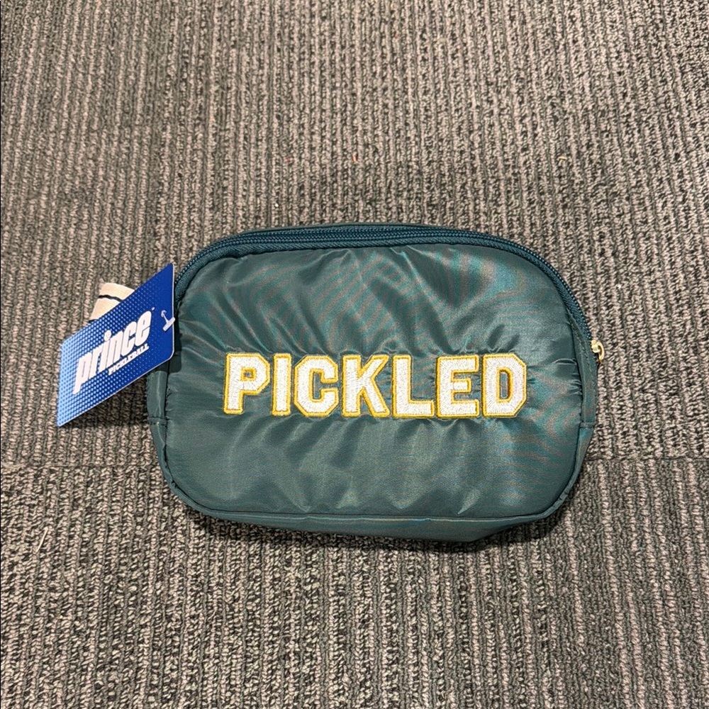 Prince Green belt bag with Yellow 'Pickled'